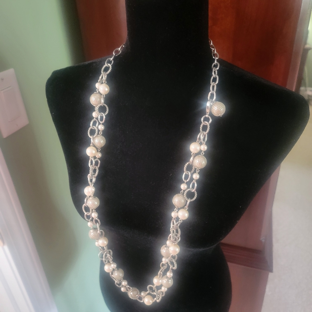 Pearl and silver necklace/belt